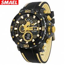 Reloj de pulsera de hombre SMAEL, con zona horaria dual, esfera grande luminosa, alarma con cuenta regresiva y calendario, de cuarzo - Unitalla - Ver 13