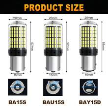 TOAUTO 2 bóng đèn LED ô tô 20W 3000LM Canbus 144SMD BA15S BAU15S BAY15D 3156 3157 7440 7443 dùng cho đèn xi nhan trước sau, đèn phanh, điện áp 12V, màu trắng, đỏ, vàng. - A - Xem 10