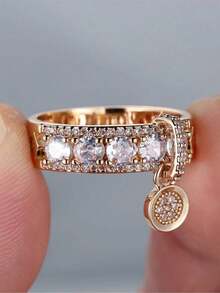 女士结婚戒指 - 乾枯玫瑰色 - 查看 3