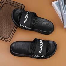 Geometric Pattern EVA Lightweight Waterproof Beach Slippers, Suitable For Spring And Summer - Black - View 3