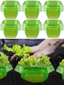 8/16pcs Plant Slug Collars Protection Set Green Round Snail And Slug Protective Cover Reusable Plastic Plant Covers For Indoor Garden Planter Plants Seedlings Protects Plants To Get Better Animal Snails Insects - Round - View 13
