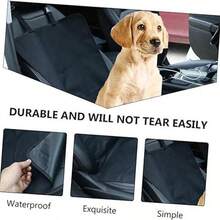 1pc Oxford Cloth Water-Resistant Anti-Scratch Pet Car Seat Cover With Pattern, Easy To Install And Clean, Puppy-Friendly, Suitable For Dogs And Cats - Black - View 4