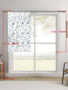 1 buah Tirai Tipis Bordir, Motif Bunga, Dengan Kantong untuk Batang Tirai, Penghalang Sinar UV, Bernapas, Kain Poliester, Tanpa Lapisan, Cocok Untuk Ruang Tamu, Kamar Tidur, Ruang Makan - Biru - View 17