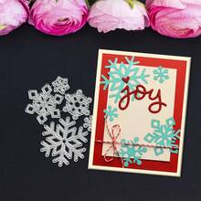 Creative Snowflake Dies, DIY Scrapbooking Album And Embossing Stencil, Greeting Card Making Tool, Card Paper Cutting Crafts ,Gift Card Making Template Die Cuts. - Silver - View 4
