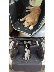 1pc Waterproof Tested Pressurized 210D Lightweight Oxford Fabric Car Pet Mat, Dirt-Resistant Waterproof Back Seat Pet Mat, Casual Comfortable Convenient Black With Colorful Edge, 1pc Pet Travel Car Waterproof Pet Mat - Multicolor - View 19