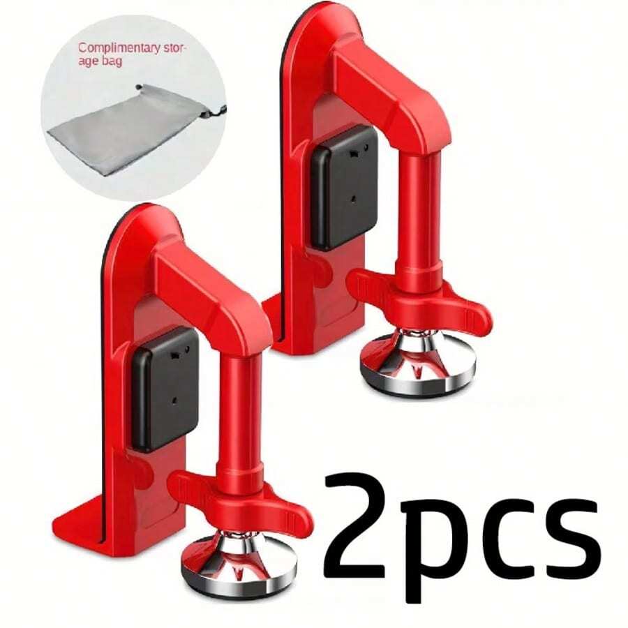 2-Pack 80dB High-Volume Portable Doorstop Alarms With Doorstop And Anti-Theft Function - Metal Doorstop Bar. Suitable For Homes, Hotels, Apartments, Travel, Dormitories, And Guesthouses. - Easy-To-Install Personal Protective Equipment For Women. - Red - View 1