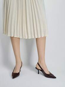 女士时尚优雅百搭尖头高跟鞋 - 棕色 - 查看 3