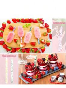 5/10/20pcs Reusable Acrylic Popsicle Sticks Multi Colored Food Ice Cream Sticks For DIY Popsicles Cakes Candy Crafts Kitchen Supplies - Multicolor - View 8