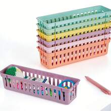 Classroom Pencil Storage Box/Pencil Basket/Crayon Basket, Available In Multiple Colors - Desktop Organizer Box - Multifunctional Storage Box - Desktop, Drawer Organizer. Suitable For Classroom, School, Dorm, Office, Drawers, Home, And Other Occasions. - Multicolor - View 14