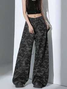 Women Pants - Màu xám ngụy trang - Xem 8