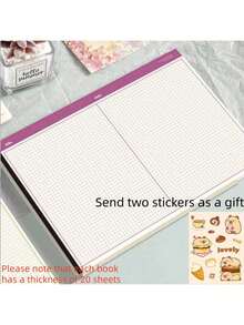 B5横版多用途笔记本 - 简约设计，提供横线和方格两种内页样式，用途广泛 - 书写流畅，采用优质抗撕裂纸张 - 适用于学习笔记、日常笔记、艺术日记，极简设计，书写顺滑，笔记本，办公用品，返校必备，耐用封面，学习笔记，附赠贴纸 - 彩色 - 查看 13