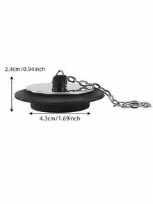 1pc Drain Stopper With Chain, Bathtub Sink Water Stopper, Bathroom Sink Plug, Bathroom Accessories - Round - View 9