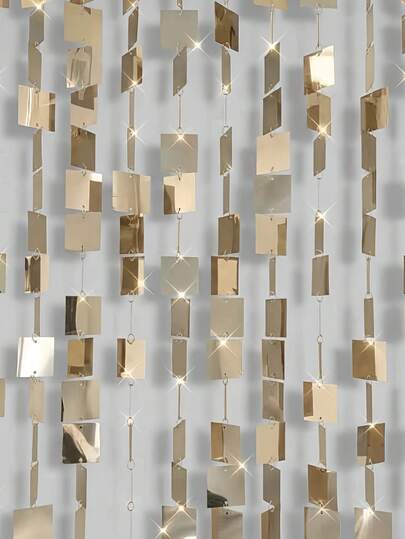 2/4 piezas Cadena con borlas cuadradas de 100 cm de color dorado champán, decoración colgante con lentejuelas brillantes de PVC, decoración de pasillo de boda, decoración de fondo de arco de boda, decoración brillante y soñadora para boda