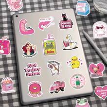 50 piezas Pegatinas rosas lindas para decorar planificador, diario, álbum de recortes, funda de teléfono, teclado, cuaderno, guitarra, casco, monopatín, sobre, taza - Ver 1