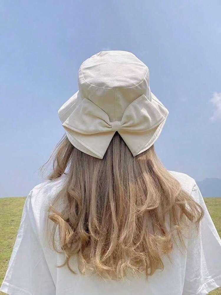 Women's Fashion Bucket Hat ,With Bow Wide Brim, Beach Sun Hat, Summer Uv Protection, Outdoor Casual, Beach Travel. - Multicolor - View 2