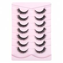 7 Pairs C-Curl Cat Eye Lashes, 12mm Length, Natural & Thick Synthetic Eyelashes - View 7