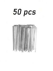 1Set Lawn U-Spike Set, U-Holding Spike Garden Stakes, 25 Lawn U-Holding Spikes + 25 Washers, 6-Inch U-Shaped Galvanized Landscape Spikes, Heavy Duty Garden Spikes, Ideal For Securing Lawns And Fabrics - U-shaped Ground Stakes - View 12