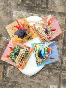 100pcs Graduation Gift Bags With "Congratulations Graduates!" Self-Adhesive Printed Bags, Suitable For Party Favors And Souvenirs, Can Be Used For Gifts And Baking Packaging, Perfect For Graduation Parties And Themed Events. - One Size Fits All - View 6