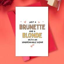 1pc Best Friend Birthday Card, Stylish Heart-Shaped Pattern Theme, Humorous Friendship Card Suitable For Anyone, English, High-Quality Paper , Birthday Greeting Card, The Perfect Gift For Anyone - مقاس واحد يناسب الجميع - مشاهدة 1