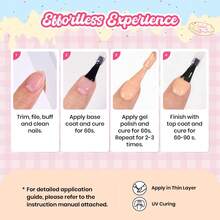 Beetles Pink Gel Polish - Strawberry Milk Light Pink Pastel Nail Polish, Same Color Same Bottle, Long Lasting Soak Off UV LED Nail Art, Spring Manicure Salon Gifts For Her - 甜心桃子 - 查看 7