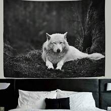 WellLee Wolf Wall Decor Forest Lone Wolf Fabric Tapestry Throw Dorm Bedroom Art Home Decor Tapestry Wall Hanging 60x40 Inch - como en la foto - Ver 5