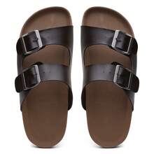 Unisex Casual  Sandal With Adjustable Buckle, Comfortable, Synthetic - Rust Brown - View 2