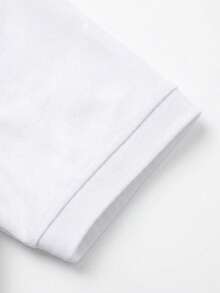 Camisa polo masculina casual de cor sólida com botões, versátil para negócios e atividades ao ar livre, ideal para o verão. - Branco - Ver 5