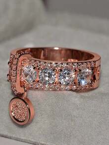 女士结婚戒指 - 乾枯玫瑰色 - 查看 1