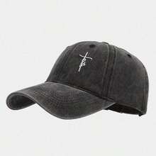 Jesus Printed Baseball Cap Solid Color Washed Distressed Casual Sports Hats Lightweight Adjustable Dad Hat Women & Men - White - View 6