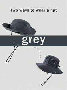 1pc Summer Sun Hat Breathable Anti-UV Sunshade Hiking Fishing Cap Outdoor Foldable Wide Brim Mountaineering Unisex Travel Cap - A - View 12