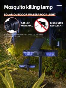 1/2/3pcs Outdoor Waterproof LED Solar Mosquito Killers, Combined With Purple Light, Effectively Kill Mosquitoes. Type-C Charging/Solar Charging, Long Battery Life, UV Fly Killing Lamp And Mosquito Repellent Lamp - 1PC - View 1