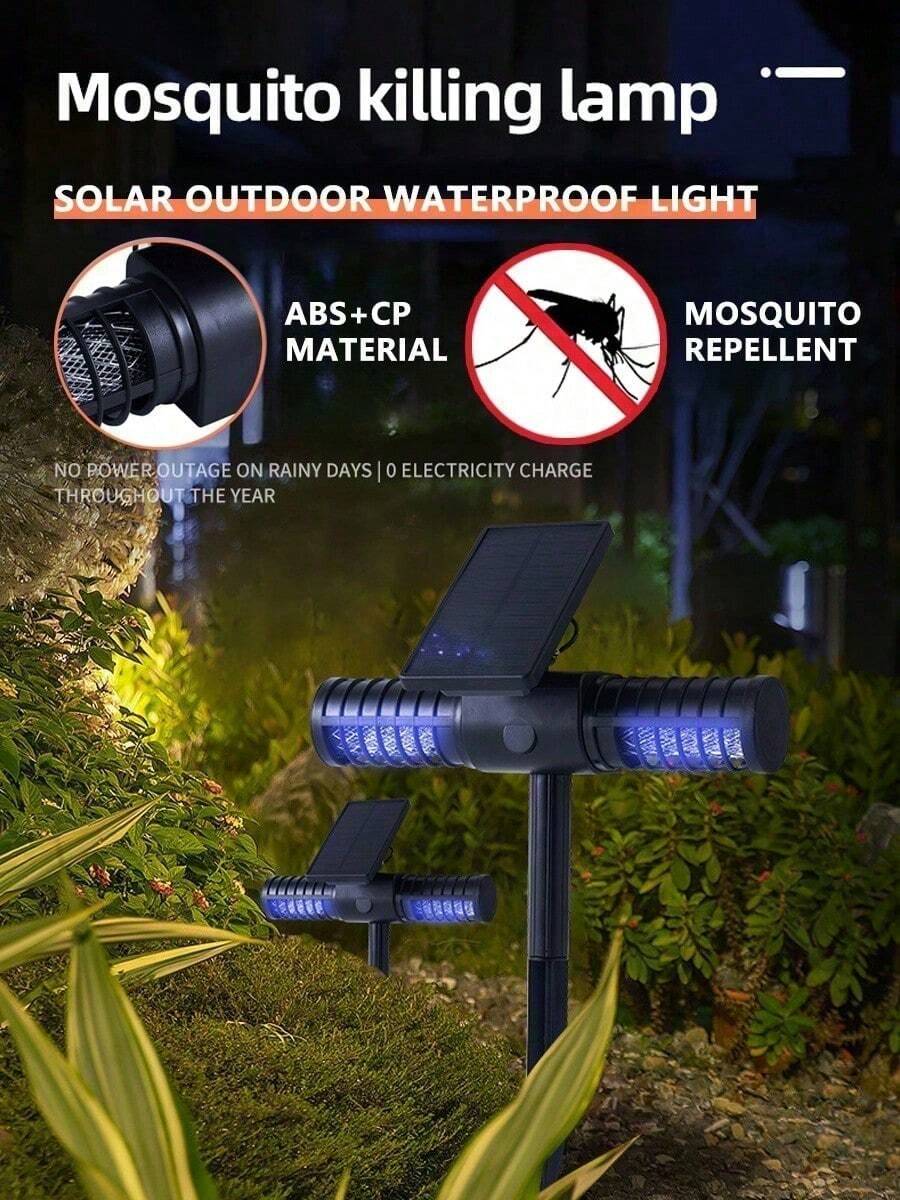 1/2/3pcs Outdoor Waterproof LED Solar Mosquito Killers, Combined With Purple Light, Effectively Kill Mosquitoes. Type-C Charging/Solar Charging, Long Battery Life, UV Fly Killing Lamp And Mosquito Repellent Lamp - 1PC - View 1