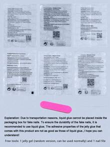 24片法式长方形美甲贴纸，3D金色十字线经典设计，全覆盖假指甲，适合女性和女孩日常佩戴 - 彩色 - 查看 4