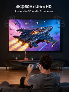 Type-C 转 HDMI 高清视频传输线，适用于 Switch NS2/OLED 便携底座转换器、Steam Deck/ROG 游戏主机电视智能投影线，支持 4K 60Hz 超清晰 HDR 画质，支持边玩边充 100W PD 快充，迷你紧凑即插即用，铝合金散热外壳编织线缆，内置安全保护芯片，广泛兼容 Type-C 手机/iPad/笔记本电脑、电视显示器、投影仪等通用镜像适配器。 - 彩色 - 查看 11