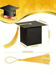 50pcs Grad Cap Candy Boxes, DIY Candy Boxes For Grad Party Favors,Graduation Party Supplies,DIY Graduation Cap Gift Boxes Suitable For Baby Graduation Gifts, Graduation Party Small Gifts Decorations, Applicable To Graduation Ceremony, Graduation Season, Back To School Season, Graduation Decorations, Birthday Holiday Celebrations, Graduation Gifts - 彩色 - 查看 8