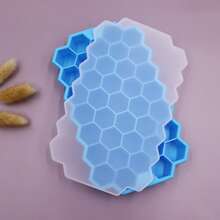 37-Cavity Honeycomb Silicone Ice Cube Tray With Dust Cover, Easy To Press And Remove, Creative DIY Ice Mold - Multicolor - View 13