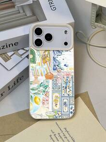 1pc Minimalist Cute Ballet Girl Pattern Litchi Texture Waterproof Shockproof Anti-Slip Soft Phone Case Compatible With Apple/ Phones - Multicolor - View 1