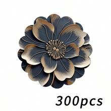 1/2/4/6/8/300pcs Luxury Round Placemats Set, Golden Peony Flower Pattern Design, Size 15*15 Inches/38*38cm, Multiple Patterns Available, Suitable For Dining And Home Decor - Multicolor - View 22