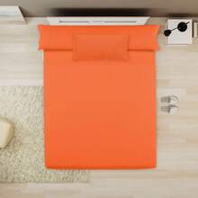 Ecommerc3 3-4 Piece Cotton Sheet Set, Fits Beds 80-200 Cm, Wide Variety Of Colors - 橘色 - 查看 9