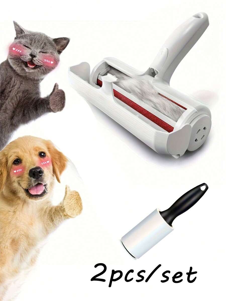 Bộ 2 con lăn loại bỏ lông thú cưng, con lăn làm sạch lông thú cưng, dụng cụ làm sạch lông thú cưng - Được thiết kế để loại bỏ lông thú cưng khỏi ghế sofa, đồ nội thất, thảm và ghế xe hơi với con lăn có thể tái sử dụng và đế tự làm sạch - Dụng cụ loại bỏ lông thú cưng cải tiến, phù hợp cho mèo và chó. - nhiều màu - Xem 1
