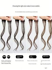 2pcs/Set 10-Inch Women Bangs Hair Extensions - Thin & Invisible Side Bangs, Natural Look, Clip-In Design, Suitable For Daily Wear, Parties, Quick Styling, Valentine's Day Gift - Multicolor - View 6