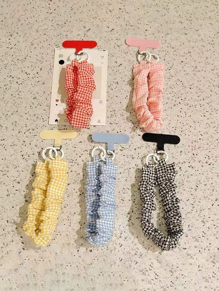 INS风手机挂绳，弹性腕带，可爱少女腕带，防丢钥匙链吊坠，兼容大多数苹果和安卓智能手机，送给妈妈、家人、朋友、孩子、生日、节日的绝佳礼物 - 彩色 - 查看 1