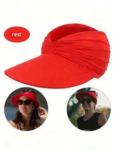 1 chiếc mũ thể thao mùa hè rộng vành chống tia UV dành cho nữ, mũ đi biển mùa hè có thể gấp gọn dành cho nữ. - Nhiều màu - Xem 14