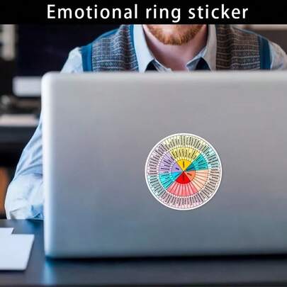 مجموعة ملصقات عجلة المشاعر، مصممة للمتخصصين في الصحة العقلية، مناسبة للوضع على الثلاجة أو الكمبيوتر المحمول أو الحائط، قطعتان