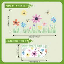 1pc Graffiti Bee & Flower Window Glass Sticker - Funny Spring Theme Decal, Self-Adhesive Removable Decoration For Home, Kids Room, Classroom, Cute Handpainted Style Home Decor - 1PC - View 9