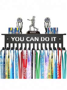 1pc Metal All-In-One Medal Display Rack, Multi-Function Wall Mounted Hanging Medal Hook & Key Holder - Multicolor - View 9