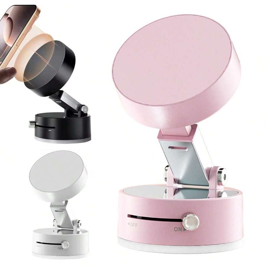 Adjustable Magnetic Car Phone Holder 1pc Magnetic Suction Cup Holder, Suction Cup Base + Magnetic Phone Mount, Foldable Magnetic Phone Holder, Suitable For Home And Car Interior Accessories Spring Easter Gift