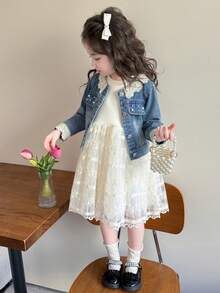 Tween Girls Dresses - Apricot Dress - View 8