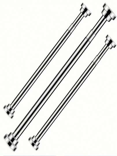 这款免打孔伸缩杆适用于浴室浴帘、卧室窗帘和阳台晾衣绳。它是一款多功能支撑杆，可用于悬挂浴帘、窗帘或晾衣绳。对于喜欢简约风格的租房者来说，这是一款必备单品。