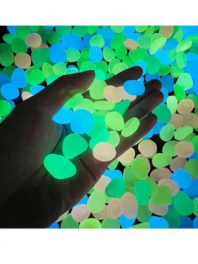 50pcs Colorful ABS Glow In The Dark Pebbles, Luminous In The Dark, Garden Pebbles For Yard, Pathway Decor, DIY Glowing Stones, Landscape Decoration For Flower Pots, Fish Tanks, Outdoor Party